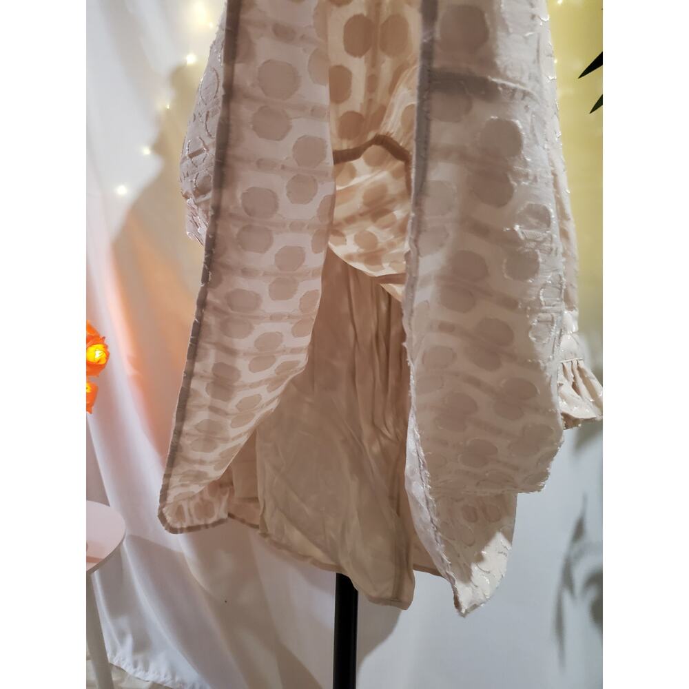 H&M NWT Tiered Ruffle Cream Victorian Cottage Prairie Midi Dress Womens Size 14 - Picture 7 of 11